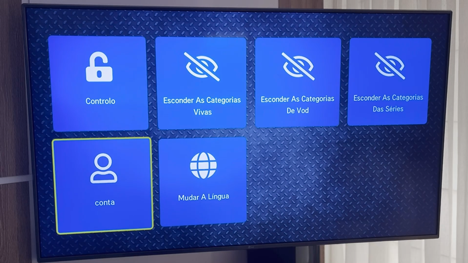 Configurações aplicativo VIRGINIA Player na TV SMART